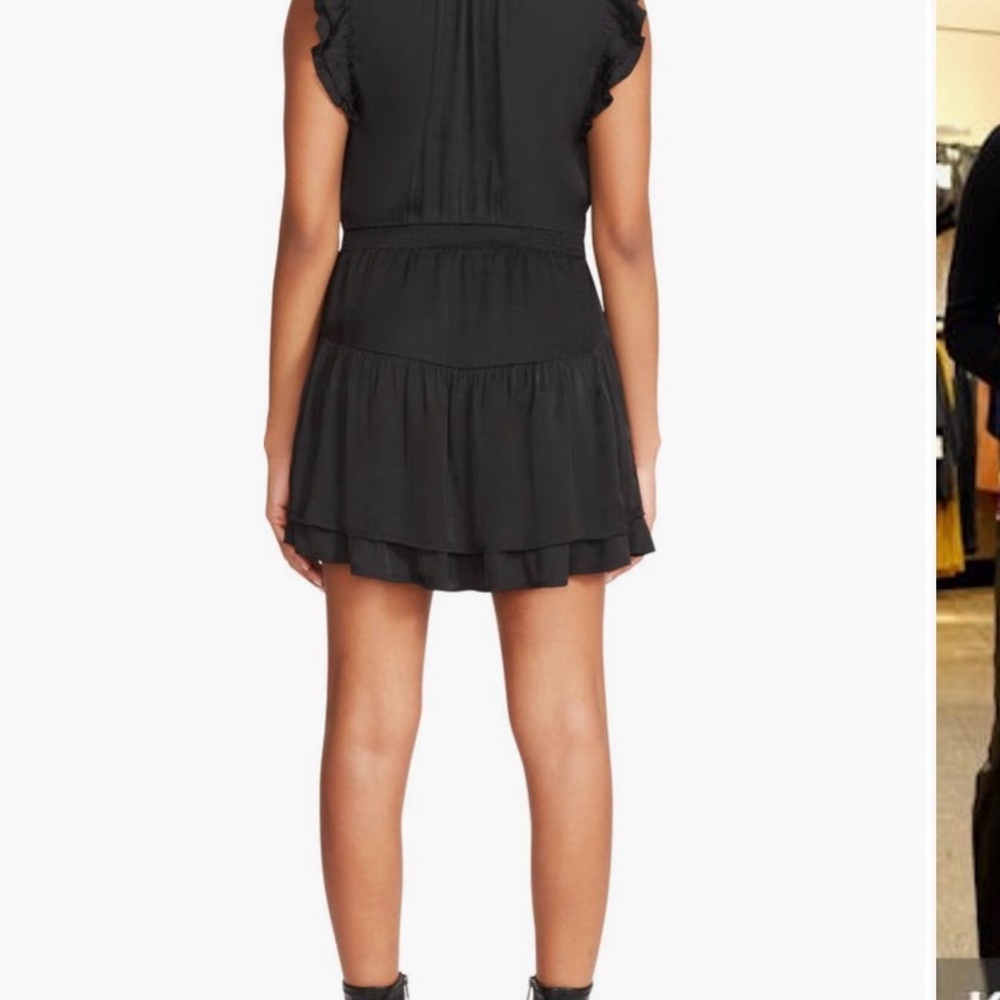 BB Dakota by Steve Madden black ruffle mini dress- XS NWOT - Picture 2 of 9